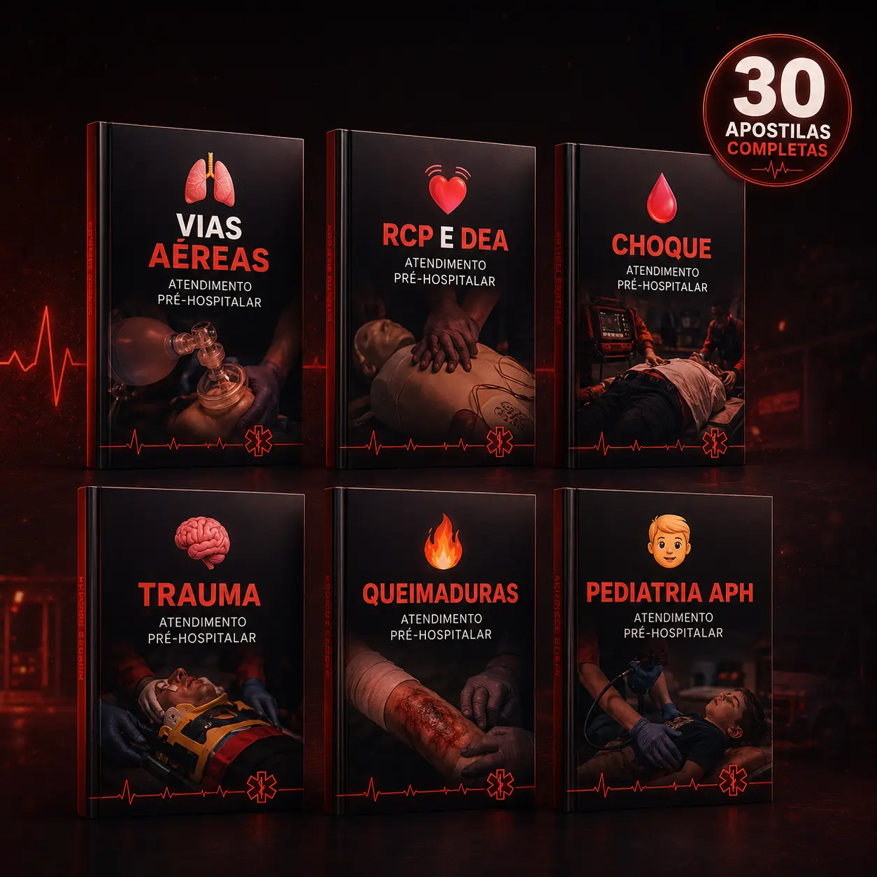 Mockup das 30 apostilas APH Pro